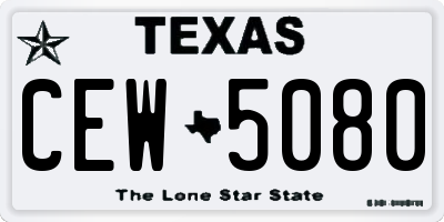 TX license plate CEW5080