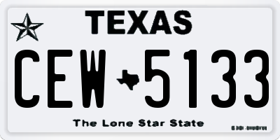 TX license plate CEW5133