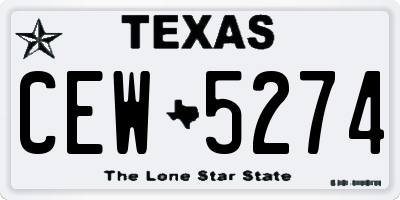 TX license plate CEW5274