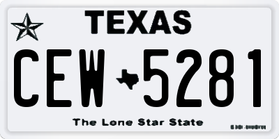 TX license plate CEW5281
