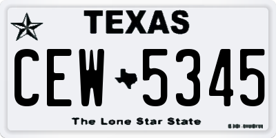 TX license plate CEW5345