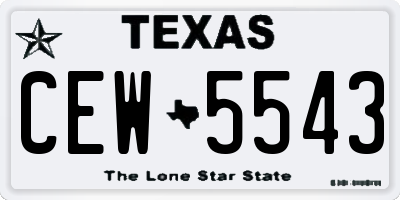 TX license plate CEW5543