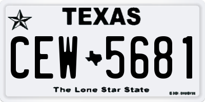 TX license plate CEW5681