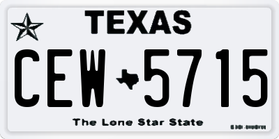 TX license plate CEW5715