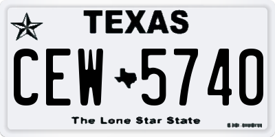 TX license plate CEW5740