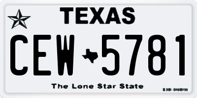 TX license plate CEW5781