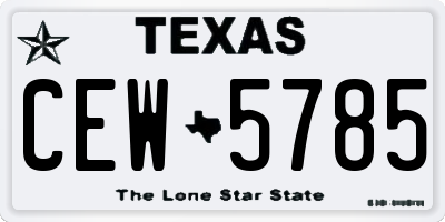 TX license plate CEW5785