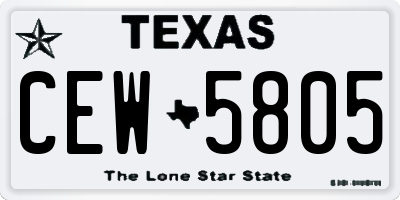 TX license plate CEW5805
