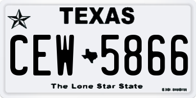 TX license plate CEW5866