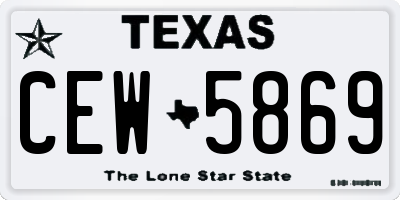 TX license plate CEW5869