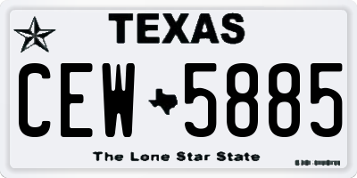 TX license plate CEW5885