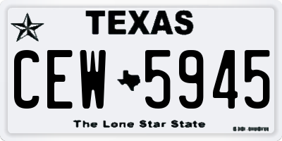 TX license plate CEW5945