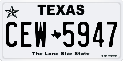 TX license plate CEW5947