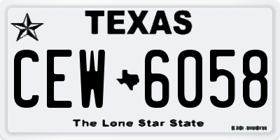 TX license plate CEW6058