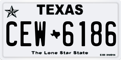 TX license plate CEW6186