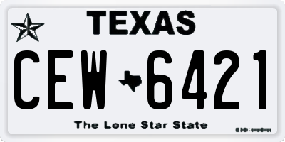 TX license plate CEW6421