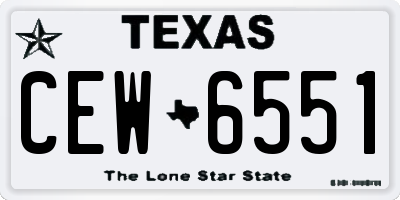 TX license plate CEW6551