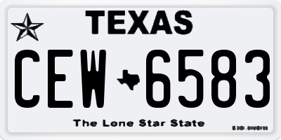 TX license plate CEW6583