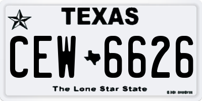 TX license plate CEW6626