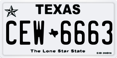TX license plate CEW6663
