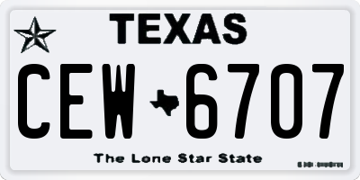 TX license plate CEW6707