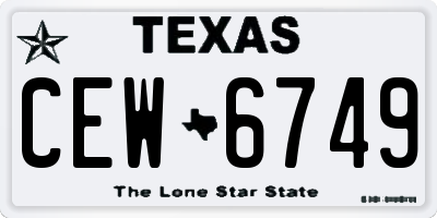 TX license plate CEW6749