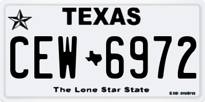 TX license plate CEW6972