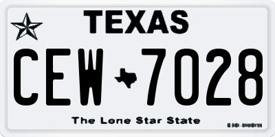 TX license plate CEW7028