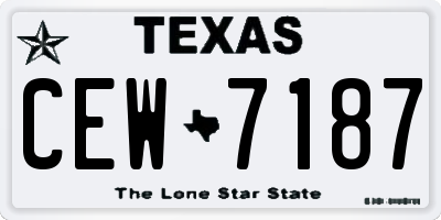 TX license plate CEW7187