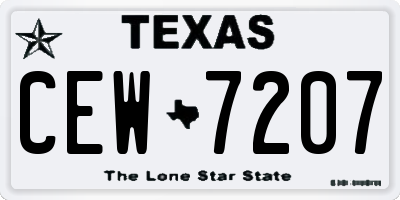 TX license plate CEW7207