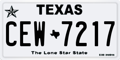 TX license plate CEW7217