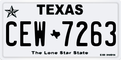 TX license plate CEW7263