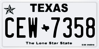TX license plate CEW7358