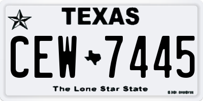 TX license plate CEW7445