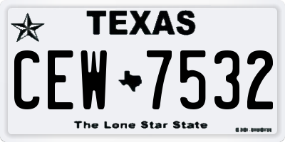 TX license plate CEW7532