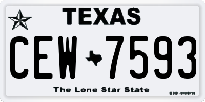 TX license plate CEW7593