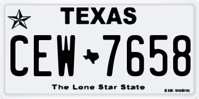 TX license plate CEW7658