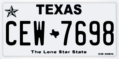 TX license plate CEW7698