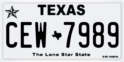 TX license plate CEW7989