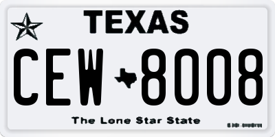 TX license plate CEW8008