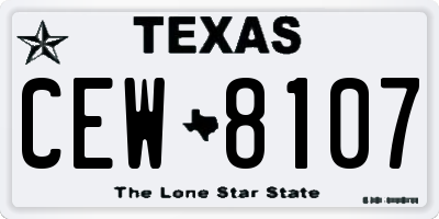 TX license plate CEW8107
