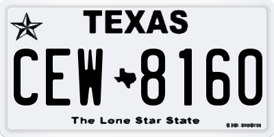 TX license plate CEW8160