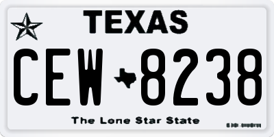 TX license plate CEW8238