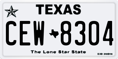 TX license plate CEW8304