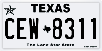 TX license plate CEW8311