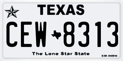 TX license plate CEW8313