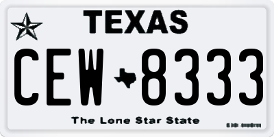 TX license plate CEW8333