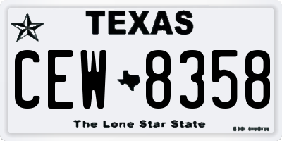 TX license plate CEW8358