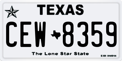 TX license plate CEW8359