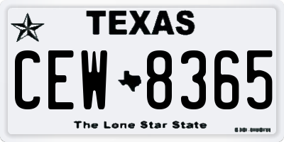 TX license plate CEW8365
